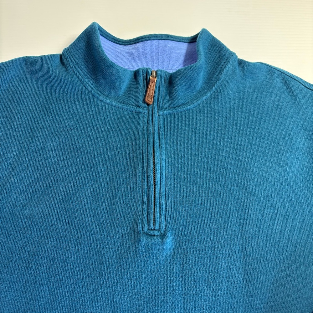 Lands' End Men's Blue Quarter Zip Pullover Sweater SzXXL Preppy Casual Staple - Picture 6 of 12